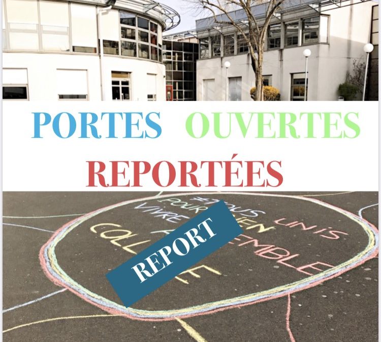 ANNULATION des Portes ouvertes vendredi 15 mai 2020 de 16h30 à 19h30